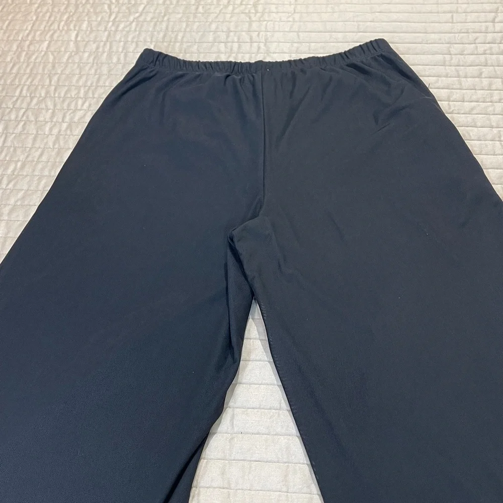 REBA WOMENS SIZE S BLACK LINED Wide-Leg Pants PALAZZO